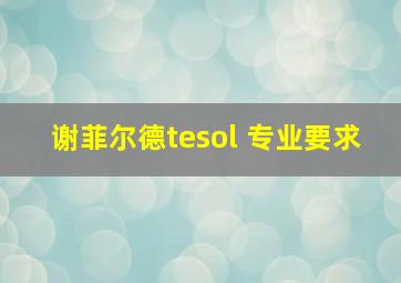 谢菲尔德tesol 专业要求